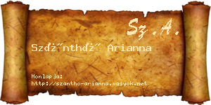 Szánthó Arianna névjegykártya